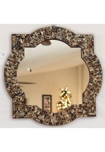 Andalusian Quatrefoil Mirror, Lindaraja Designer Mosaic Glass Pertaining To Mosaic Framed Wall Mirrors (View 11 of 15)