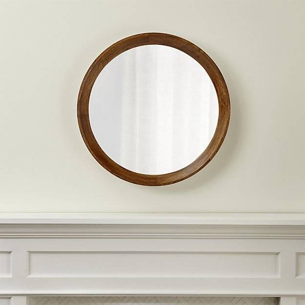 Anurhada Mango Wood Mirror | Crate And Barrel For Round Wood Wall Mirrors (Photo 13 of 15)