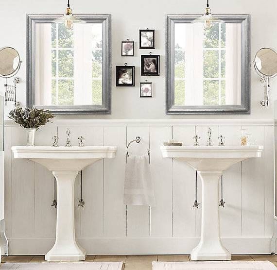 Any Color Brushed Nickel Modern Bathroom Mirror Framed Regarding Brushed Nickel Wall Mirror For Bathroom (View 10 of 15)