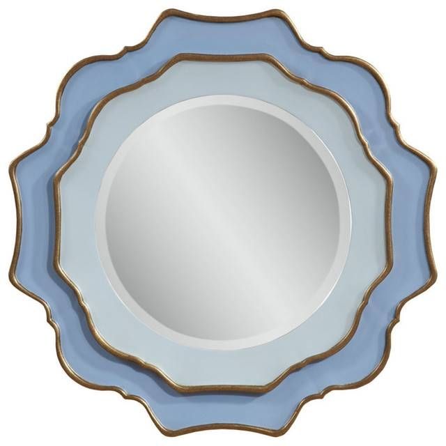 Bassett Mirror Caprice Wall Mirror – Blue W/ Goldleaf Pertaining To Blue Wall Mirrors (Photo 14 of 15)
