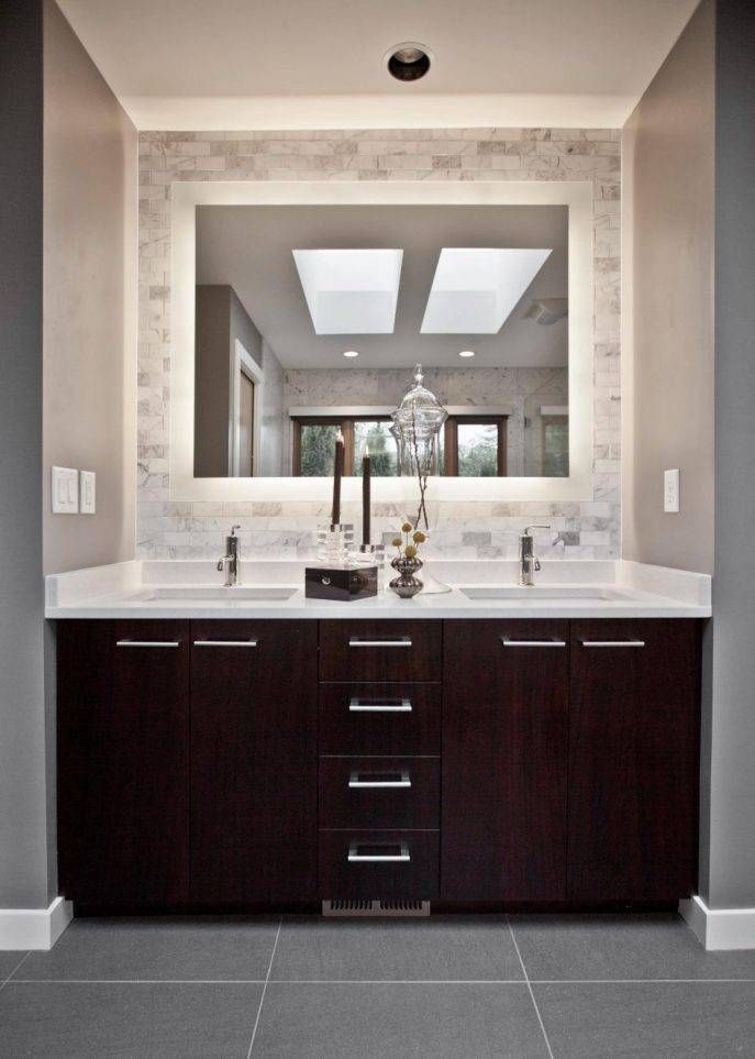 Bathroom Cabinets : Lighted Mirrors For Bathrooms Tall Bathroom Intended For Tall Bathroom Mirrors (Photo 9 of 15)