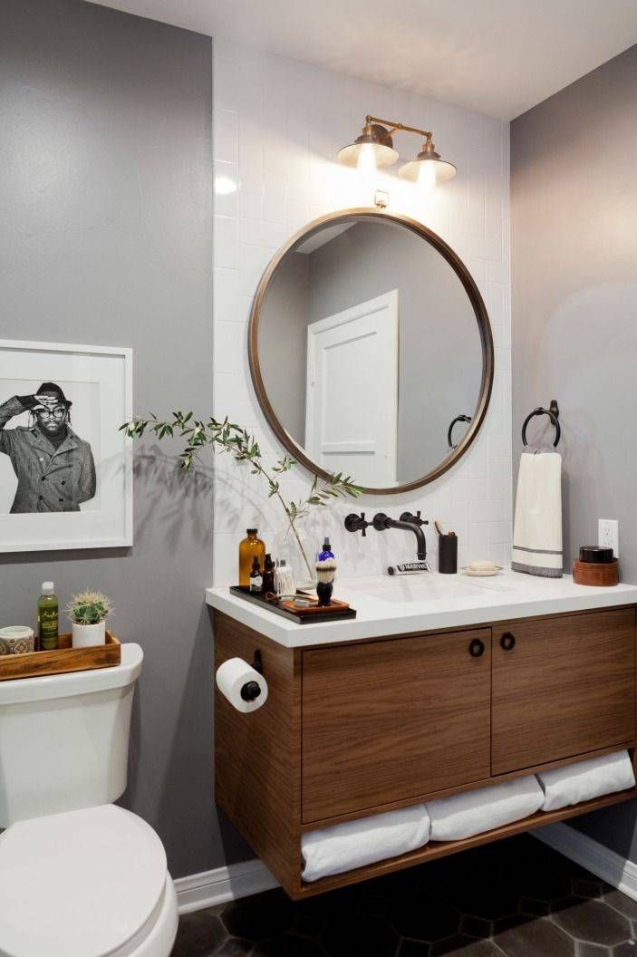 Bathroom Impressive Round Vanity Mirror Silver Mirrors Design In With Regard To Round Mirrors For Bathroom (Photo 15 of 15)