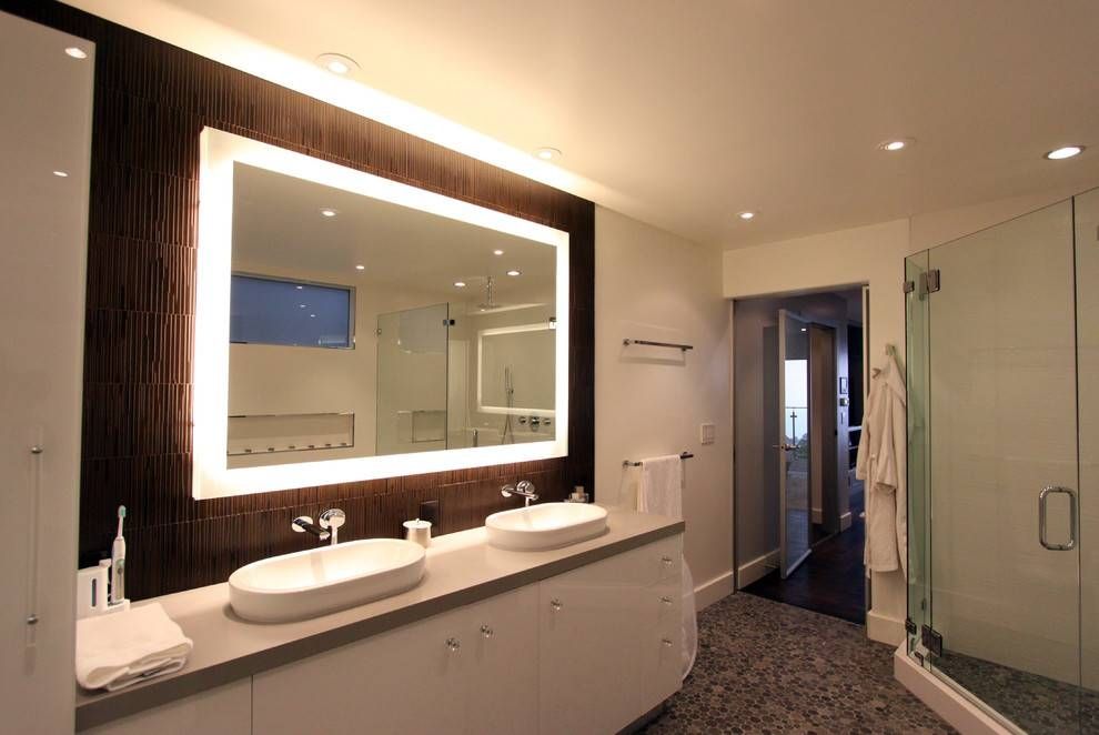 Bathroom Lighted Wall Mirror : Doherty House – Fabulous Lighted With Backlit Bathroom Wall Mirrors (View 12 of 15)