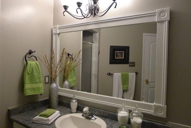 Bathroom Vanity With Custom Mirror Frame – Contemporary – Bathroom For Custom Bathroom Vanity Mirrors (View 7 of 15)