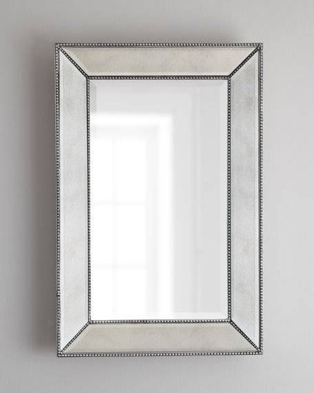 Beaded Wall Mirror, 24"w Within Silver Beaded Wall Mirrors (Photo 2 of 15)