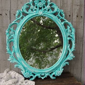Best Ornate Shabby Chic White Mirror Products On Wanelo With Aqua Wall Mirrors (View 9 of 15)