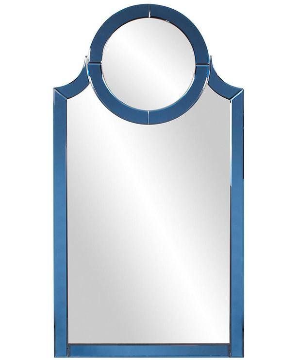 Blue Circle Arched Wall Mirror With Blue Wall Mirrors (Photo 4 of 15)