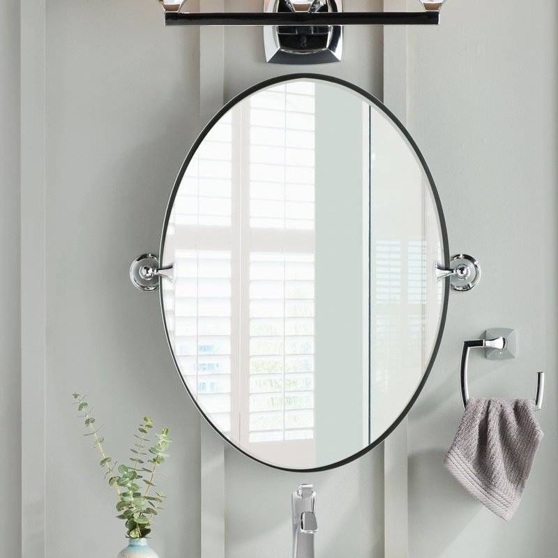 Brushed Nickel Mirror | Wayfair Pertaining To Tilting Wall Mirrors (Photo 11 of 15)