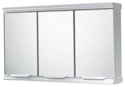 Cabinet With 3 Mirrored Doors, Chrome – Traditional – Medicine Regarding 3 Door Medicine Cabinets With Mirrors (View 3 of 15)