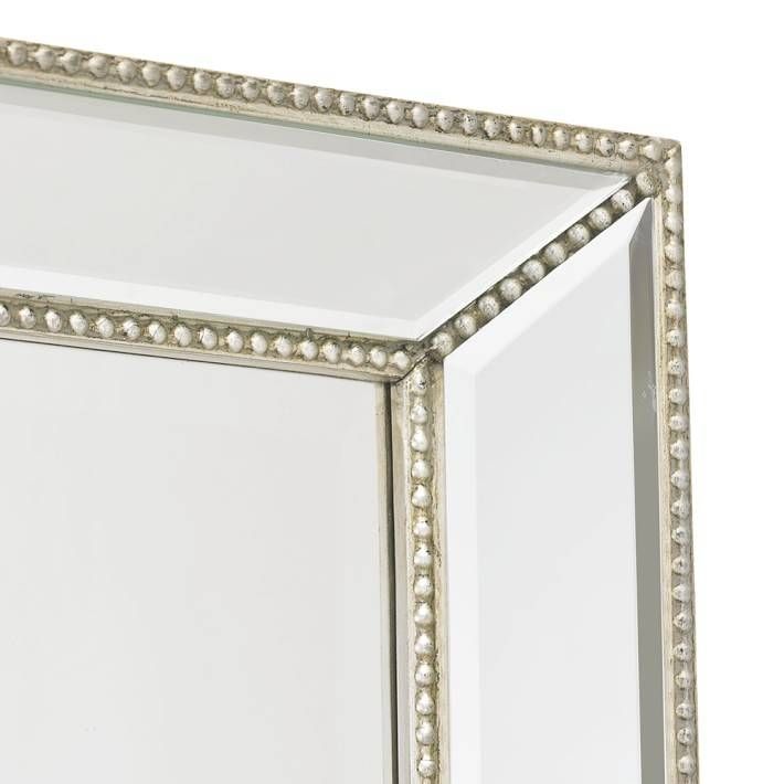 Channing Silver Beaded Floor Mirror | Williams Sonoma Throughout Silver Beaded Wall Mirrors (Photo 13 of 15)
