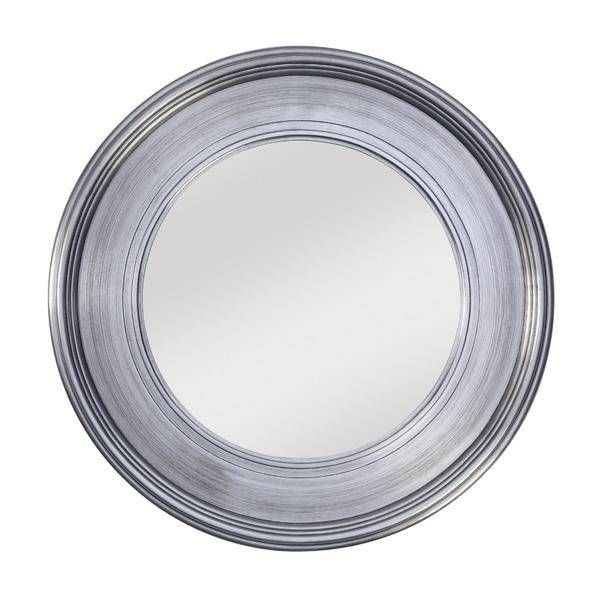 Classic Round Silver Framed Bevelled Wall Mirrordeknudt For Round Silver Wall Mirrors (View 1 of 15)