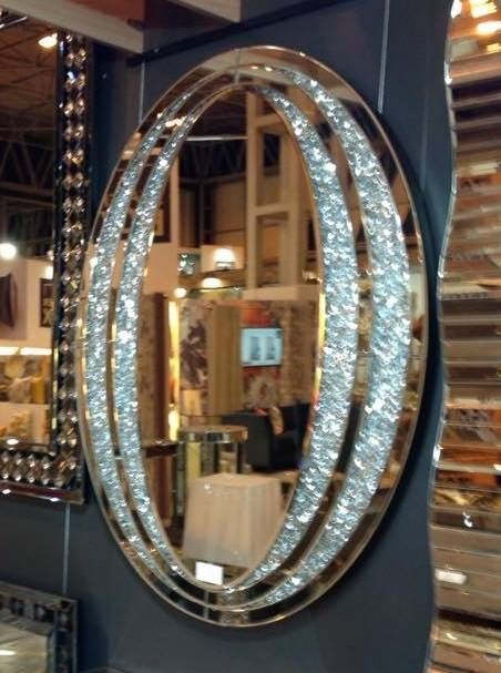 Crush Crystal Sparkle Oval Wall Mirror | Home Decor Accessories Inside Sparkle Wall Mirrors (View 8 of 15)