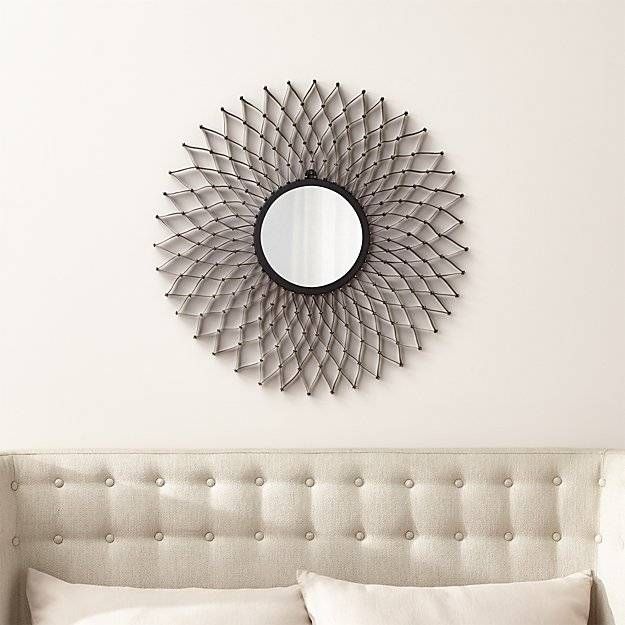 Dahlia Round Wall Mirror | Crate And Barrel Intended For Circle Wall Mirrors (View 4 of 15)