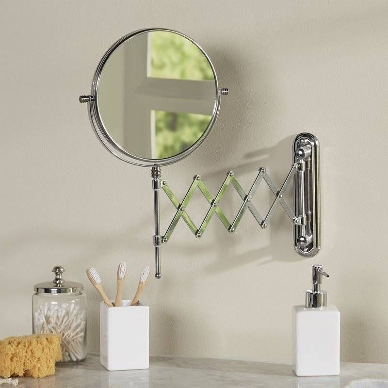 Darby Home Co Aloysia Accordion Round X Magnify Mirror & Reviews Throughout Accordion Wall Mirrors (View 3 of 15)