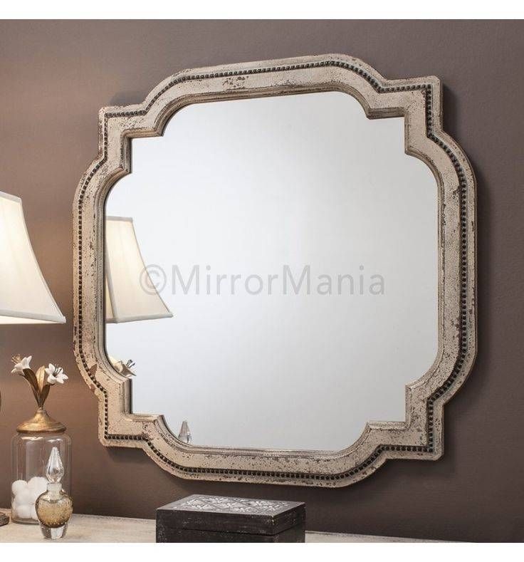 Decorative 'quatrefoil' Mirror In A Painted #vintage Cream Finish Within Quatrefoil Wall Mirrors (Photo 11 of 15)
