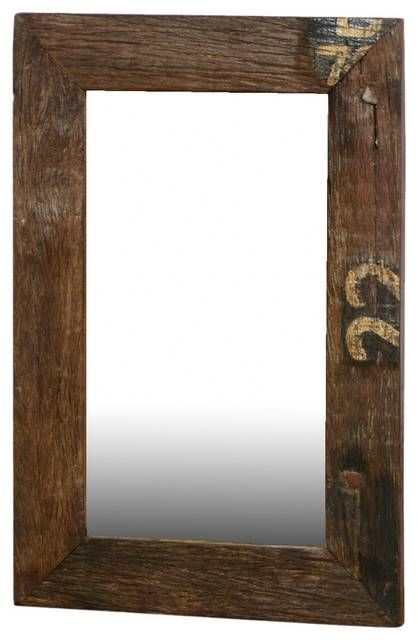 Disappearing Numbers Rustic Wide Framed Reclaimed Wood Wall Mirror Regarding Rustic Wood Wall Mirrors (Photo 3 of 15)