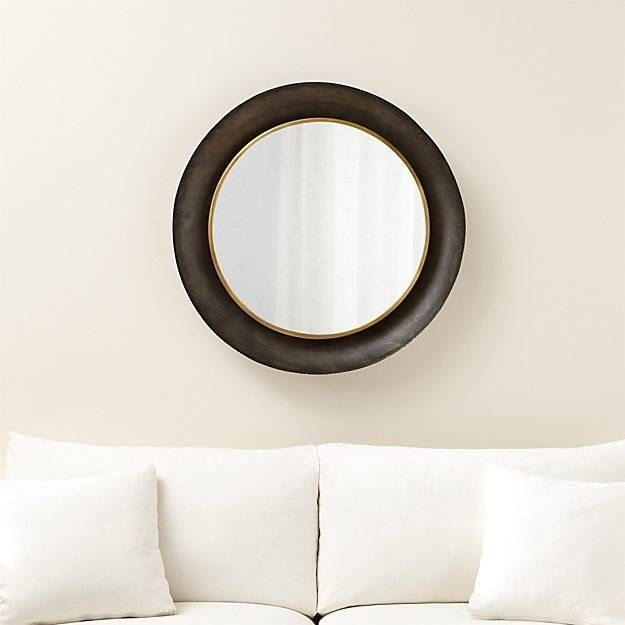 Dish Round Wall Mirror | Crate And Barrel For Small Round Wall Mirrors (View 1 of 15)