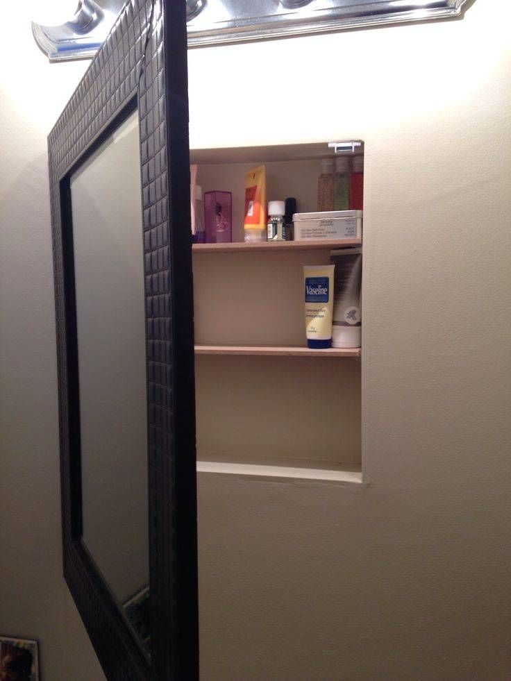 Diy Medicine Cabinet. Removed Old Medicine Cabinet From The Wall Throughout Hinged Wall Mirrors (Photo 8 of 15)