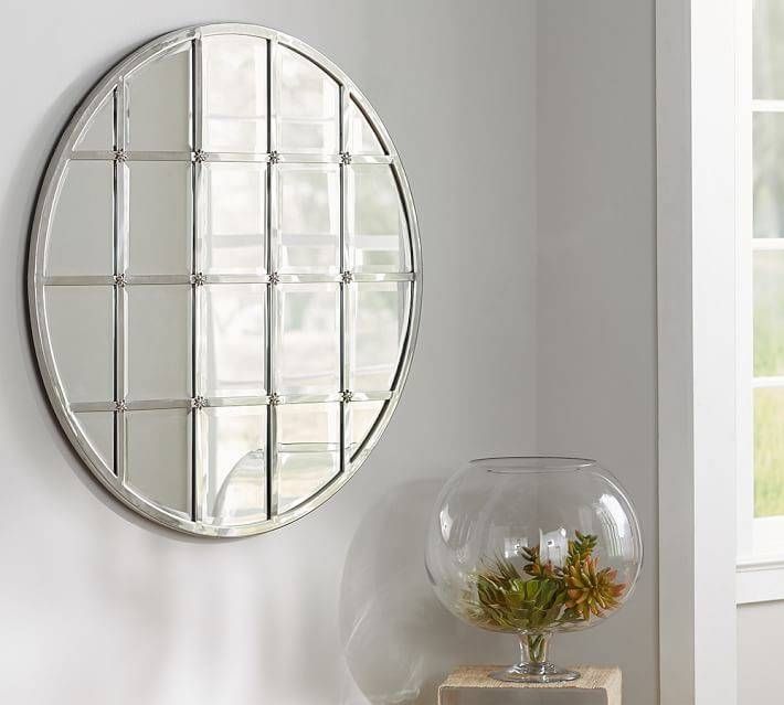 Eagan Multipanel Round Mirror – Silver | Pottery Barn Intended For Circle Wall Mirrors (View 11 of 15)