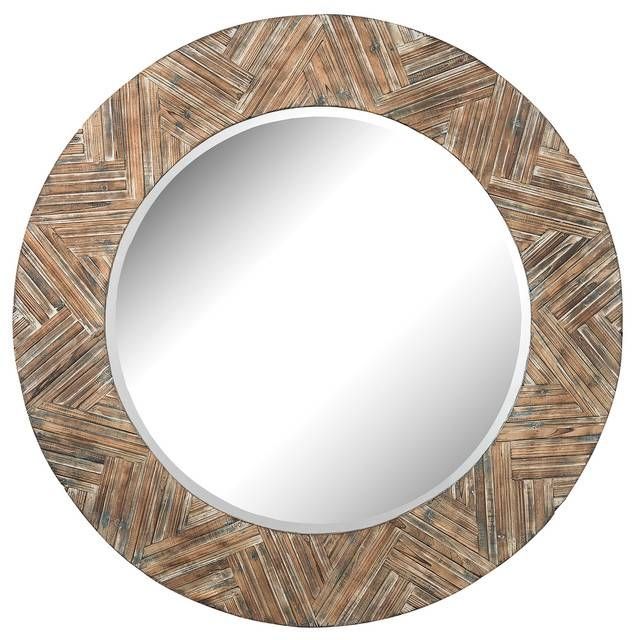 Elk Group Large Round Wood Mirror – Rustic – Wall Mirrors – In Round Wood Wall Mirrors (Photo 7 of 15)