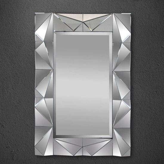 Ella Stylish Wall Mirror In Wood And Glass With Embossed Intended For Stylish Wall Mirrors (Photo 15 of 15)