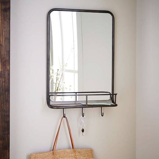 Entryway Mirror + Hooks | West Elm Inside Wall Mirrors With Hooks (Photo 6 of 15)