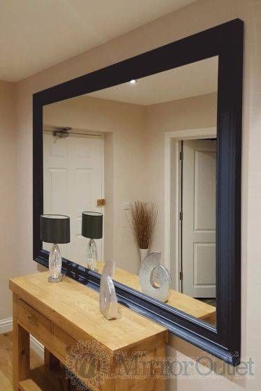 Extra Large Black Wall Mirror Wooden Based Frame Inside X Large Wall Mirrors (View 3 of 15)