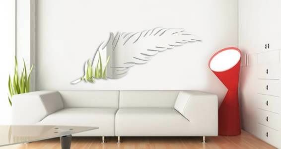 Feather Acrylic Wall Mirror Wall Decal – Contemporary – Wall Intended For Acrylic Wall Mirrors Stickers (View 11 of 15)