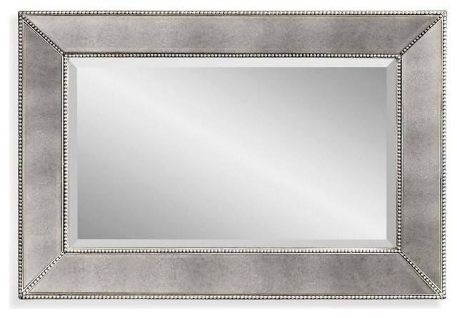 Fillmore Small Beaded Wall Mirror, 36x24" – Transitional – Wall Inside Bassett Wall Mirrors (Photo 1 of 15)