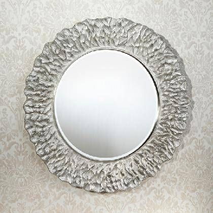 Flora Silver Framed Bevelled Wall Mirrordeknudt Mirrors For Round Silver Wall Mirrors (View 5 of 15)