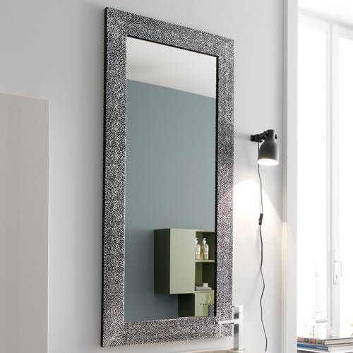 Full Length Decorative Wall Mirrors Beads Decor Large Square Grey Pertaining To Full Length Decorative Wall Mirrors (Photo 4 of 15)