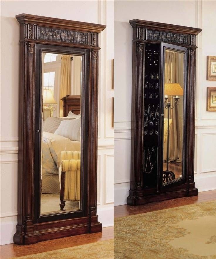 Furniture: White Wall Mounted Jewelry Armoire Mirror With Photo Intended For Jewelry Armoire Wall Mirrors (Photo 13 of 15)