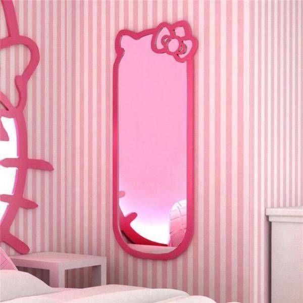 Hello Kitty Wall Mirror For Adorable Rooms | Homesfeed With Regard To Pink Wall Mirrors (View 13 of 15)