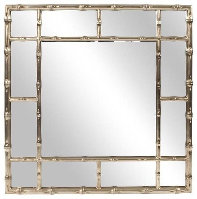 Howard Elliott Bamboo Country Silver Mirror – Asian – Wall Mirrors Intended For Asian Wall Mirrors (Photo 14 of 15)