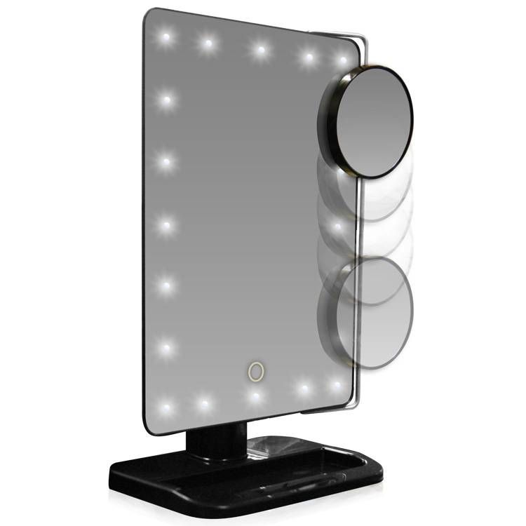 L.e.d. Lighted/movable 10x Magnification Vanity Mirror For Movable Mirrors (Photo 8 of 15)