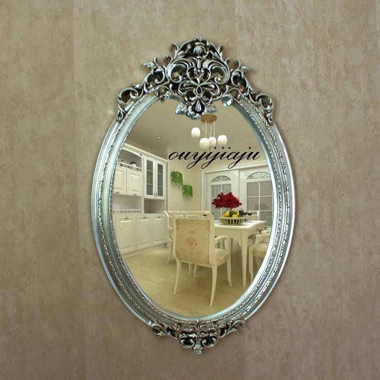 Large Big Decorative Cosmetic Antique Oval Wall Mirror With Frame In Antique Oval Wall Mirrors (Photo 9 of 15)