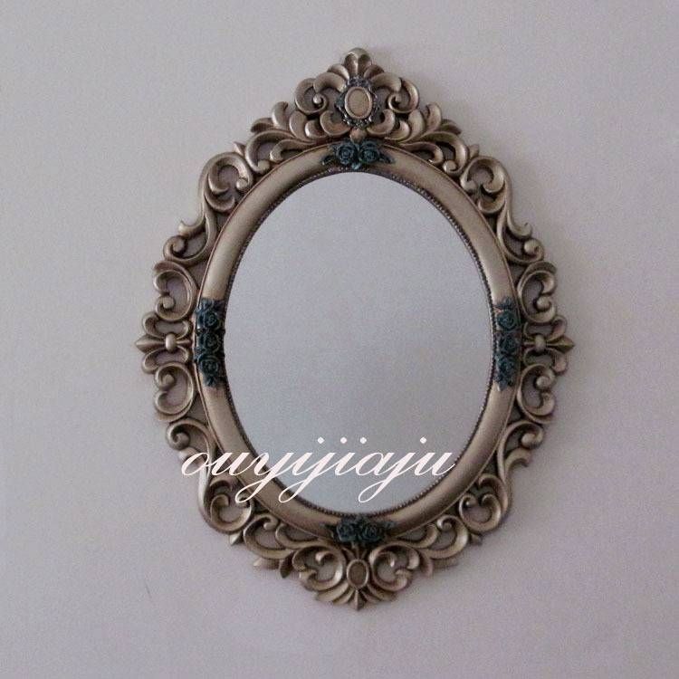 Large Big Decorative Cosmetic Antique Oval Wall Mirror With Frame In Antique Oval Wall Mirrors (View 7 of 15)