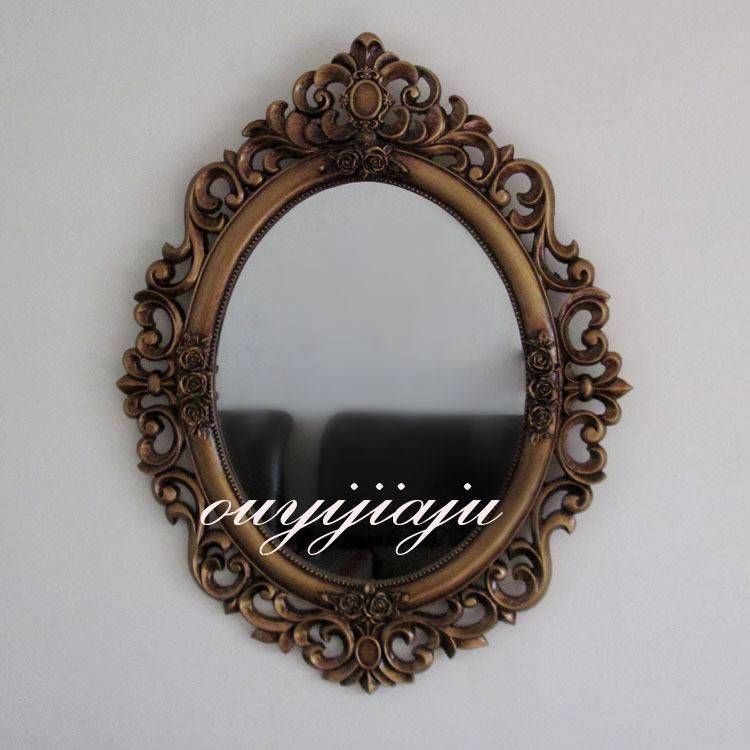 Large Big Decorative Cosmetic Antique Oval Wall Mirror With Frame Intended For Antique Oval Wall Mirrors (View 11 of 15)