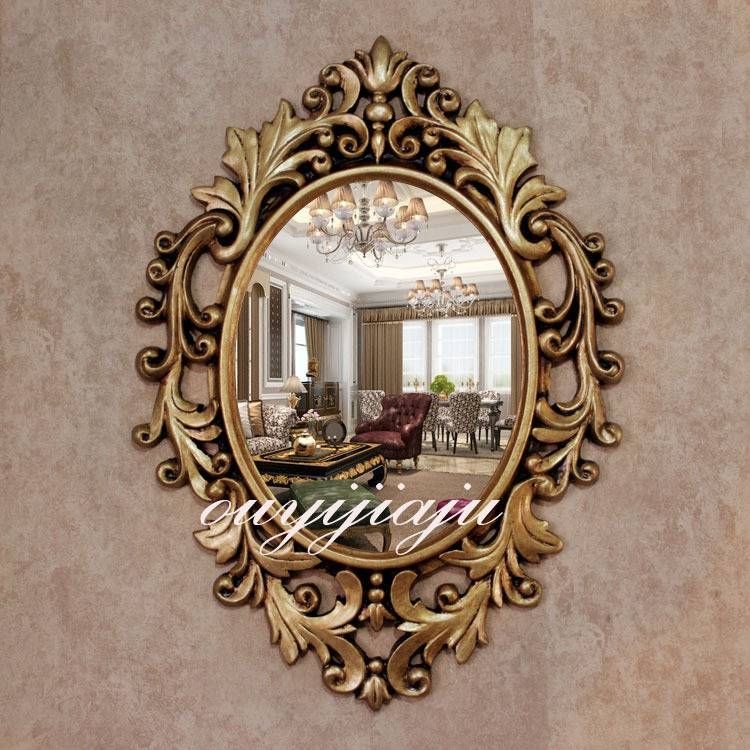 Large Big Decorative Cosmetic Antique Oval Wall Mirror With Frame With Antique Oval Wall Mirrors (Photo 4 of 15)