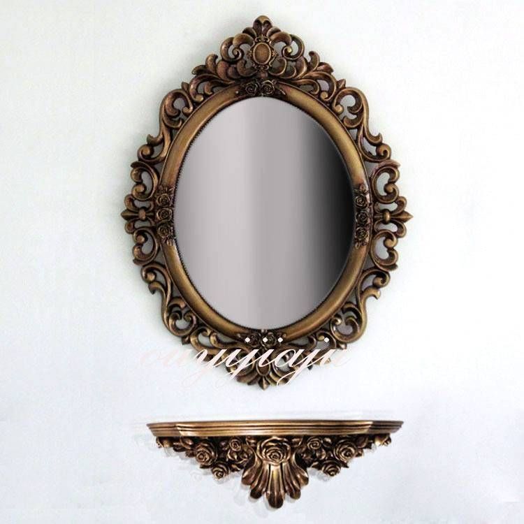 Large Decorative Cosmetic Antique Oval Wall Mirror With Frame Regarding Antique Oval Wall Mirrors (Photo 3 of 15)