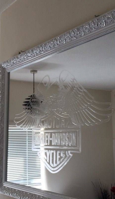 Large Framed "harley Davidson" Wall Mirror | In Cadishead With Regard To Harley Davidson Wall Mirrors (View 1 of 15)