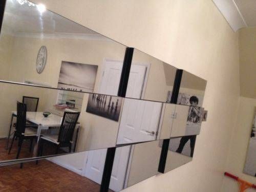 Large Modern Silver Multi Faceted Rectangle Wall Mirror | Modern Regarding Modern Rectangular Wall Mirrors (Photo 6 of 15)