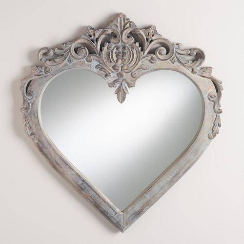 Large Ornate Heart Shaped Wall Mirrors Pertaining To Heart Shaped Wall Mirrors (Photo 1 of 15)