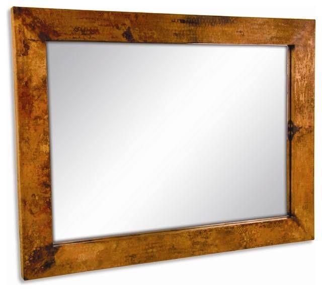 Large Rectangle Copper Mirror – Wall Mirrors  Timeless Wrought Inside Rectangular Wall Mirrors (Photo 4 of 15)