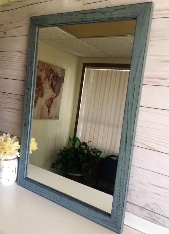 Large Rustic Mirror Wooden Mirror Rustic Wall Mirror Farmhouse Throughout Large Rustic Wall Mirrors (Photo 13 of 15)