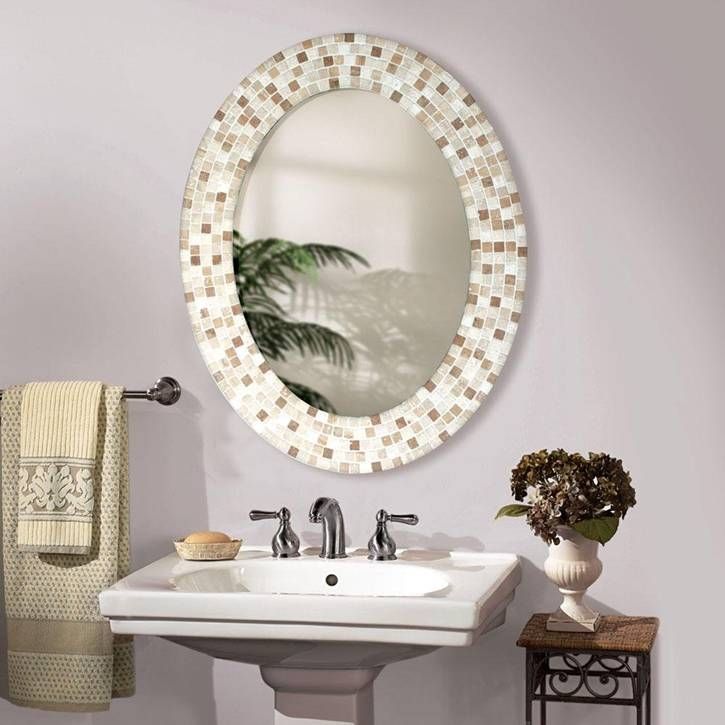 Large Silver Decorative Mirrors Bathroom Traditional With Raised For Decorative Wall Mirrors For Bathrooms (View 14 of 15)