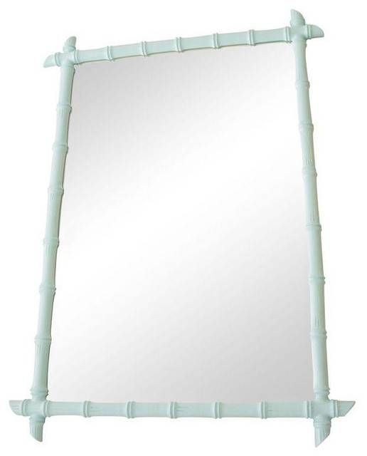 Large Vintage Aqua Faux Bamboo Mirror Pertaining To Aqua Wall Mirrors (View 12 of 15)