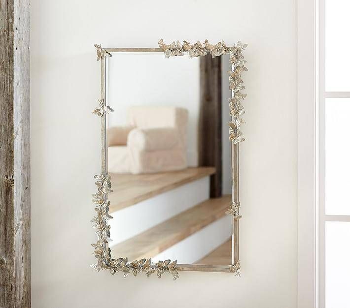 Lhuillier Butterfly Silver Foil Rectangle Mirror Within Whimsical Wall Mirrors (Photo 1 of 15)