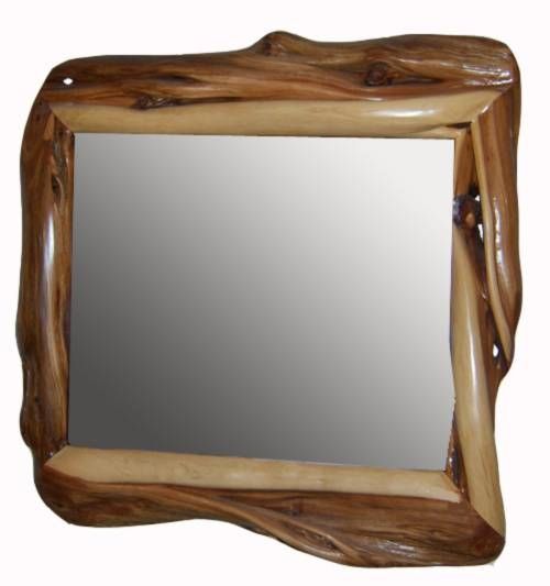 Log Mirror, Cabin Picture Frame, Rustic Furniture, Lodge Regarding Natural Wood Framed Mirrors (Photo 8 of 15)
