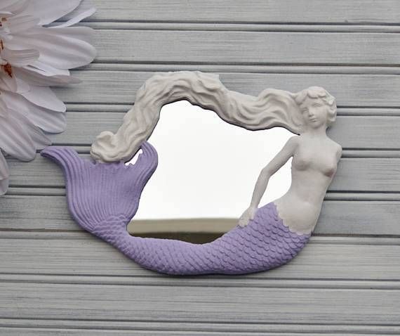 Mermaid Mirror. Mermaid Wall Decor. Mermaid Wall Mirror. For Mermaid Wall Mirrors (Photo 15 of 15)